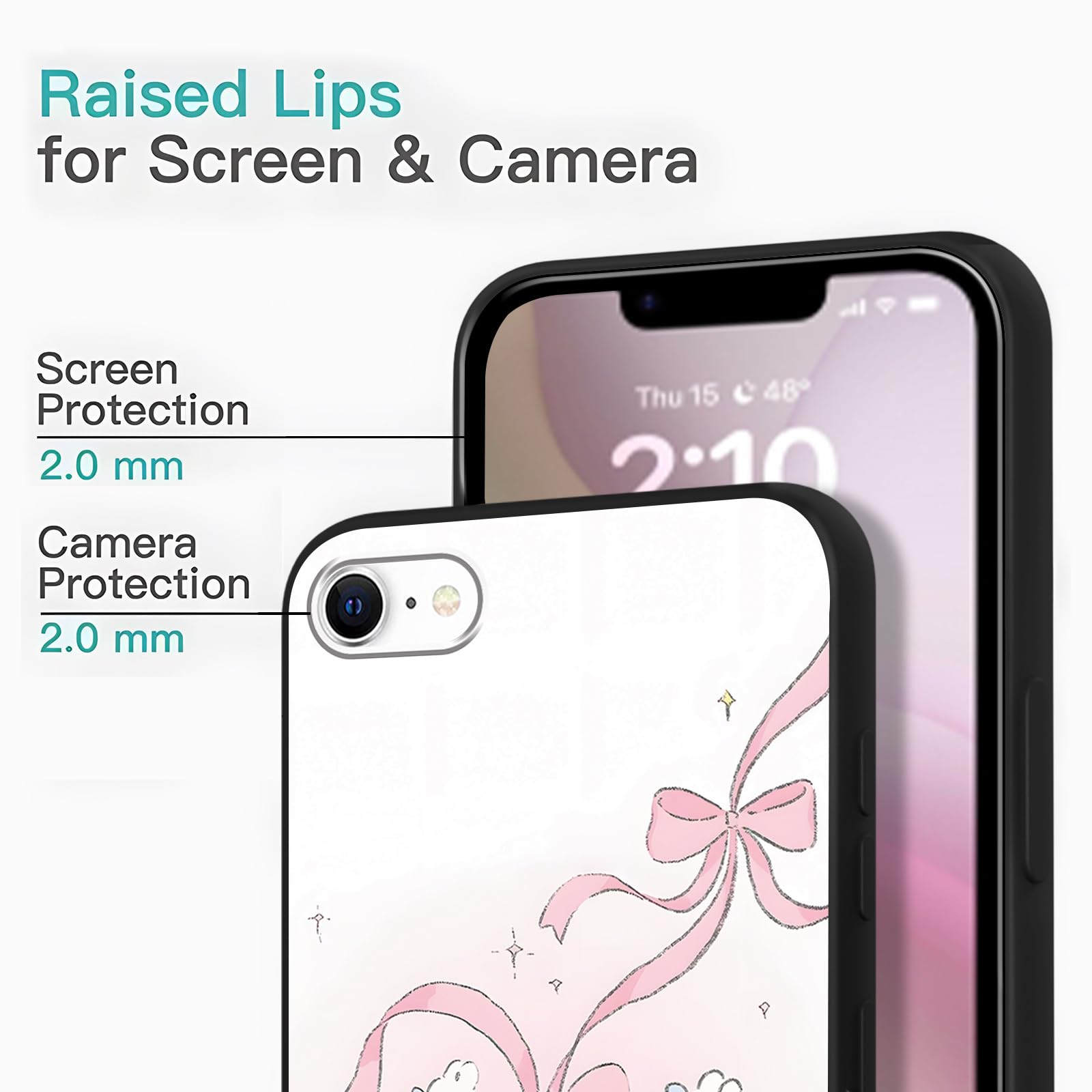 Amazon.com: Zrutru 2 Pack Pink Bow Bunnies Phone Cases for iPhone